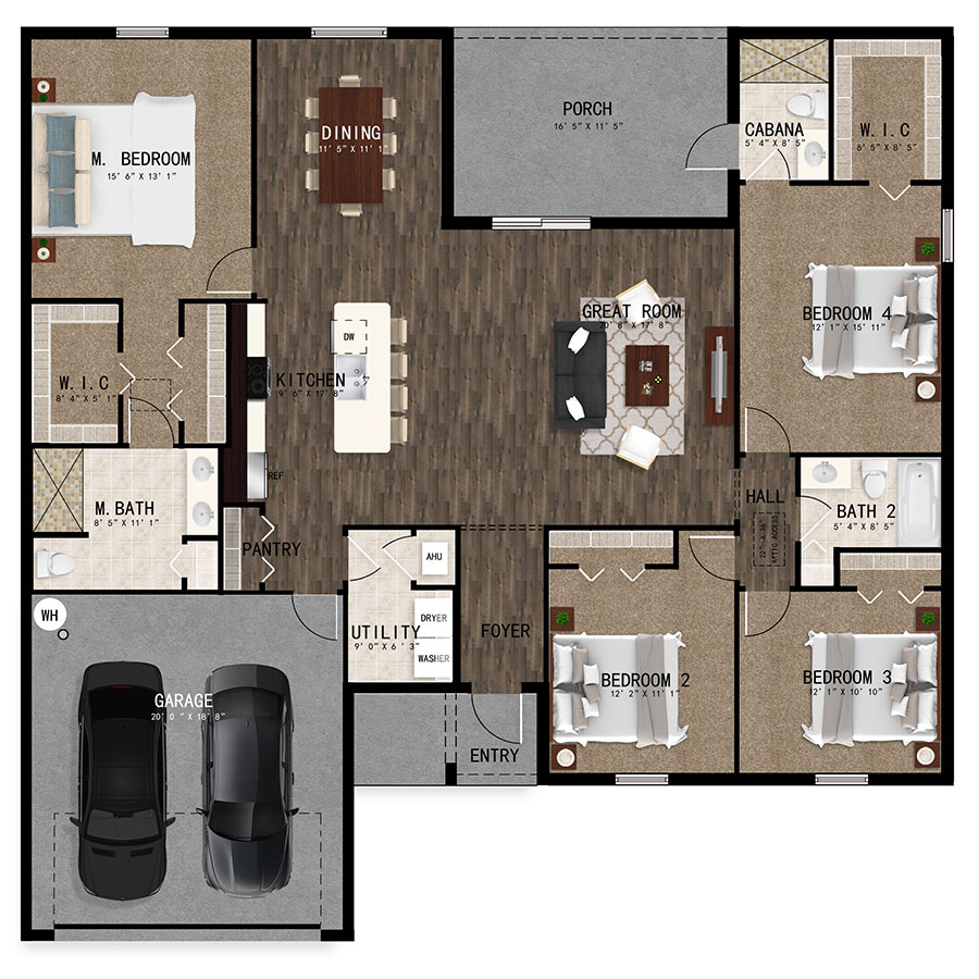 Floorplan of the Verona 2 model home from Synergy Homes.